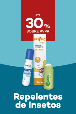 Repelentes Insectos com destaque promocional de at&eacute; 30% sobre pre&ccedil;o de Venda ao P&uacute;blico Recomendado